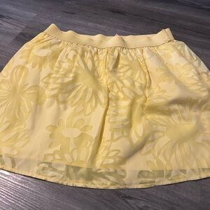 Lilly Pulitzer Yellow Floral Skater Skirt